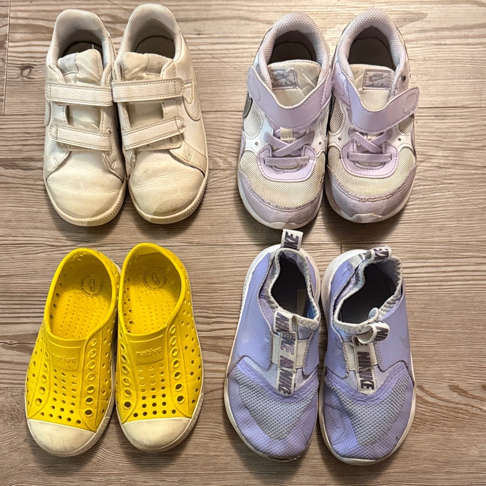 Kids Sneakers Set - White, Yellow, and Purple